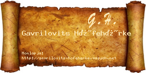 Gavrilovits Hófehérke névjegykártya